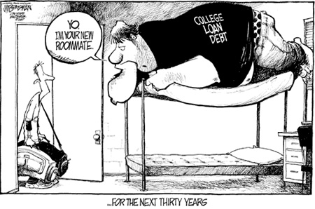 Image result for college debt cartoon